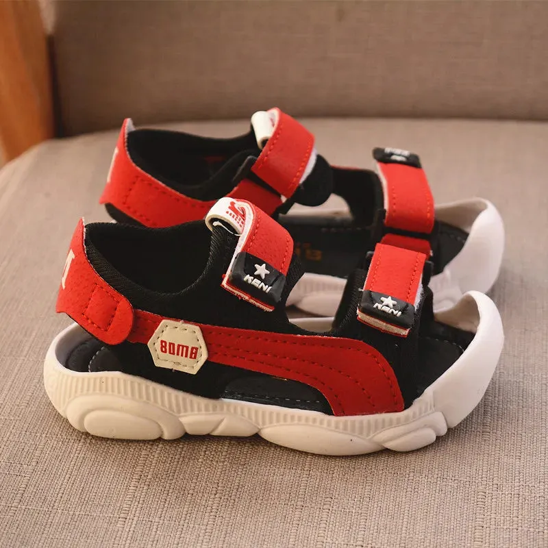 2023 Summer Children Shoes Boys Soft Soles Beach Shoes Male Baby Baotou Anti-kick Children's Sandals Princepard Summer Sandals