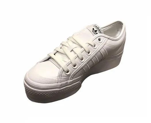 Adidas scarpa sneakers con zeppa da donna Nizza Platform FW0265 bianco