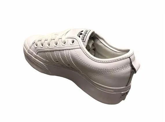 Adidas scarpa sneakers con zeppa da donna Nizza Platform FW0265 bianco