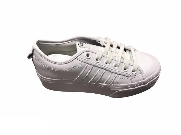 Adidas scarpa sneakers con zeppa da donna Nizza Platform FW0265 bianco
