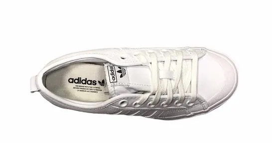 Adidas scarpa sneakers con zeppa da donna Nizza Platform FW0265 bianco
