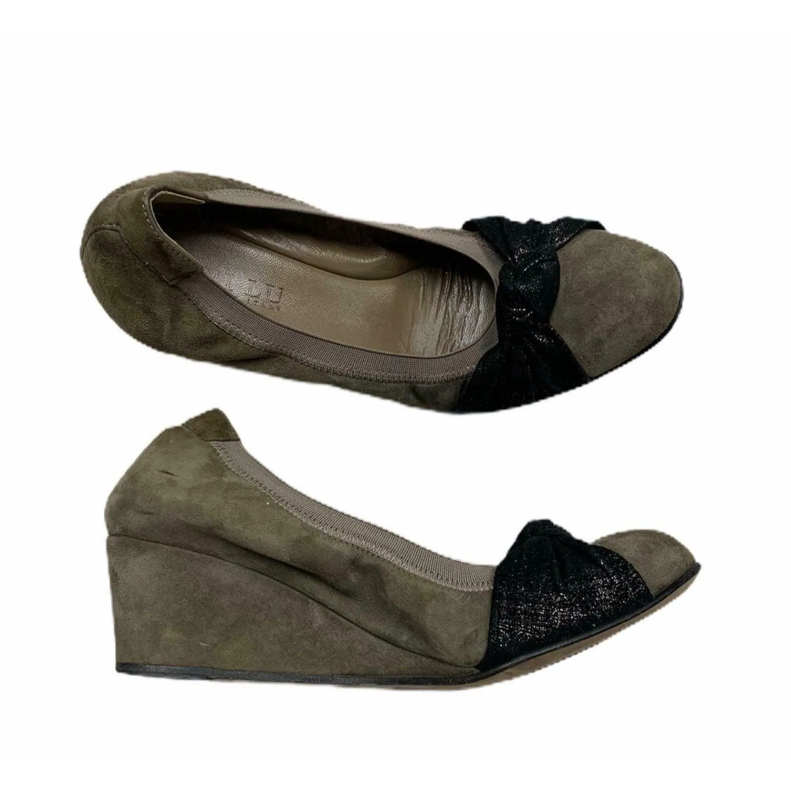 Anyi Lu Rosie Wedge Heels Shoes Comfort Leather Stretch 38 EU