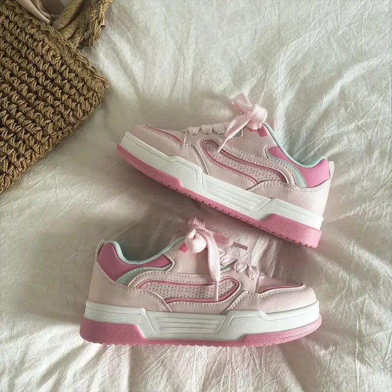 binfenxie  -  Pink Yellow Casual Sneakers for Women Spring Autumn Fashion Platform Shoes Ladies Korean New Designer Ladies Board Shoes Female