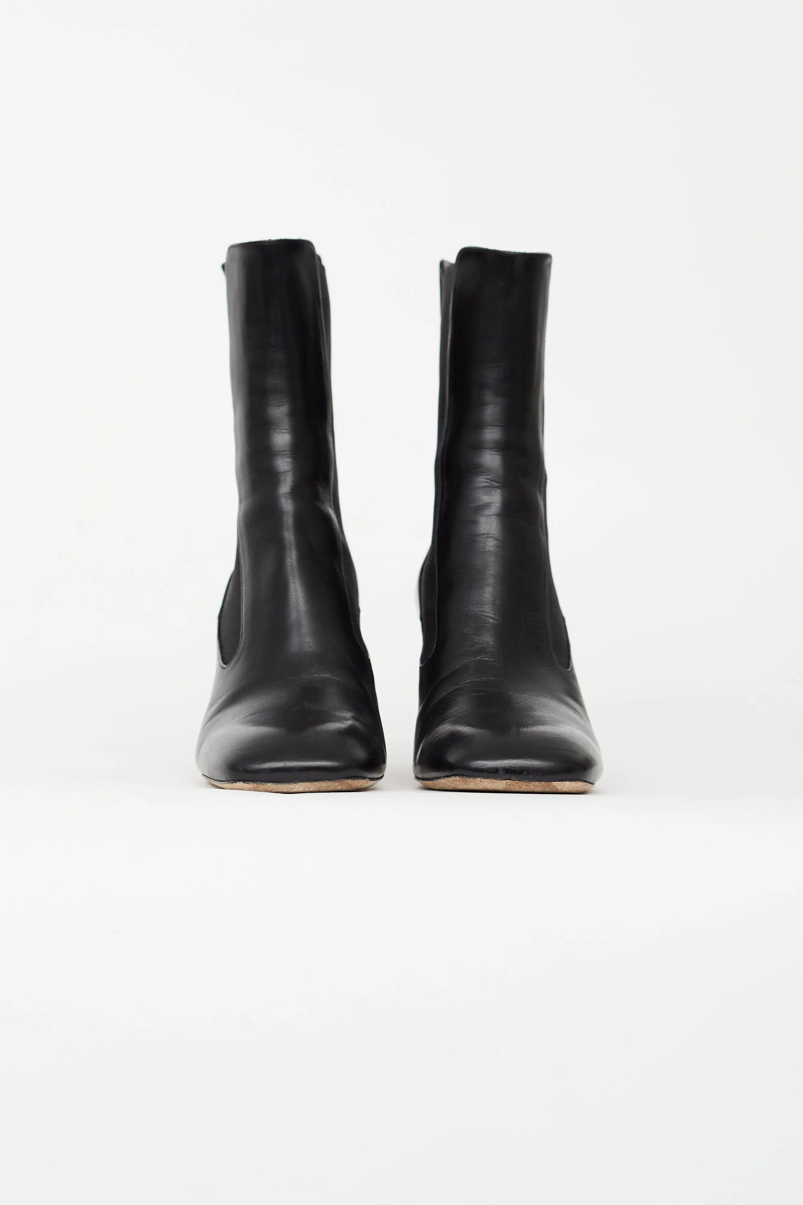 Black Leather Chelsea Ankle Boot