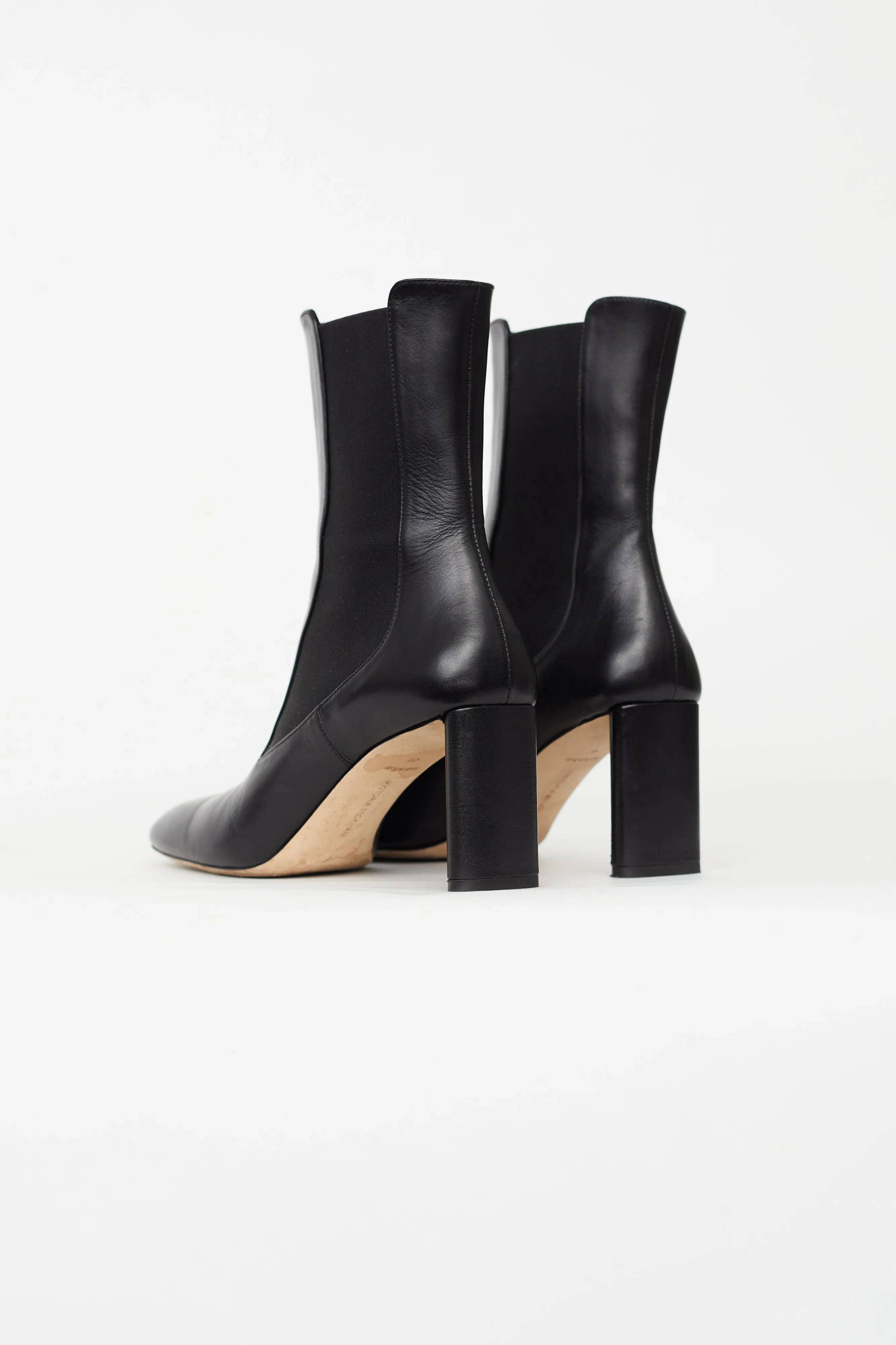 Black Leather Chelsea Ankle Boot