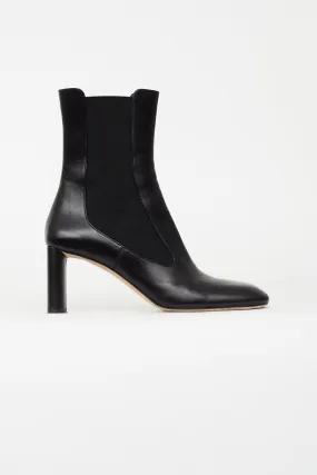 Black Leather Chelsea Ankle Boot