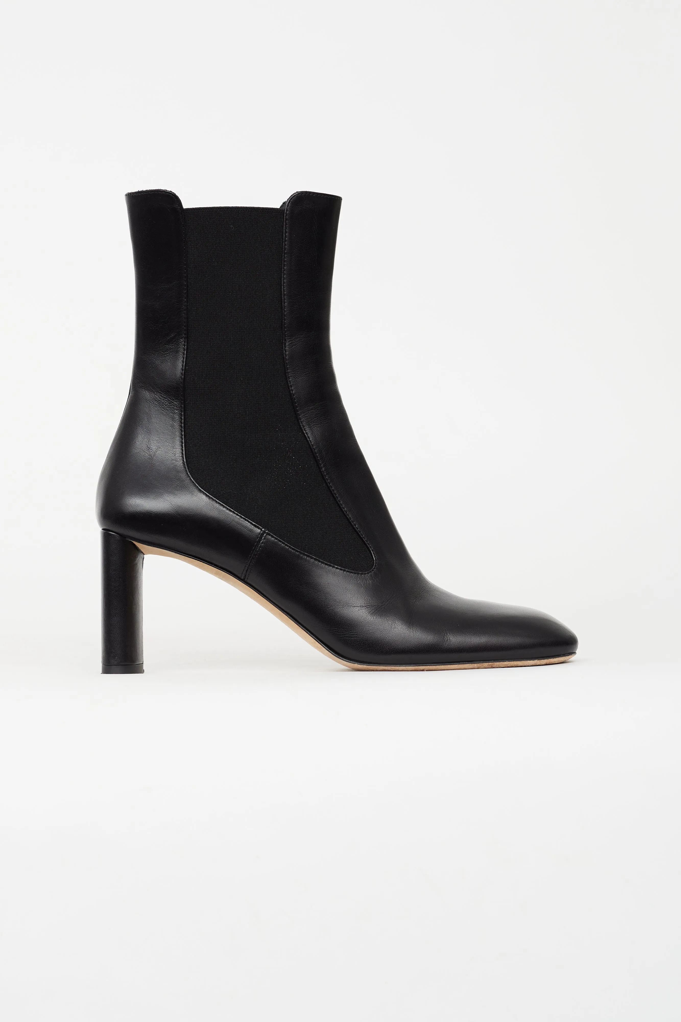 Black Leather Chelsea Ankle Boot