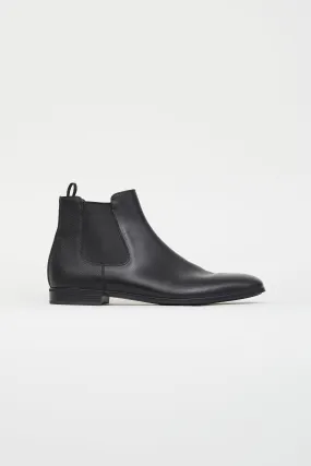 Black Leather Chelsea Boot