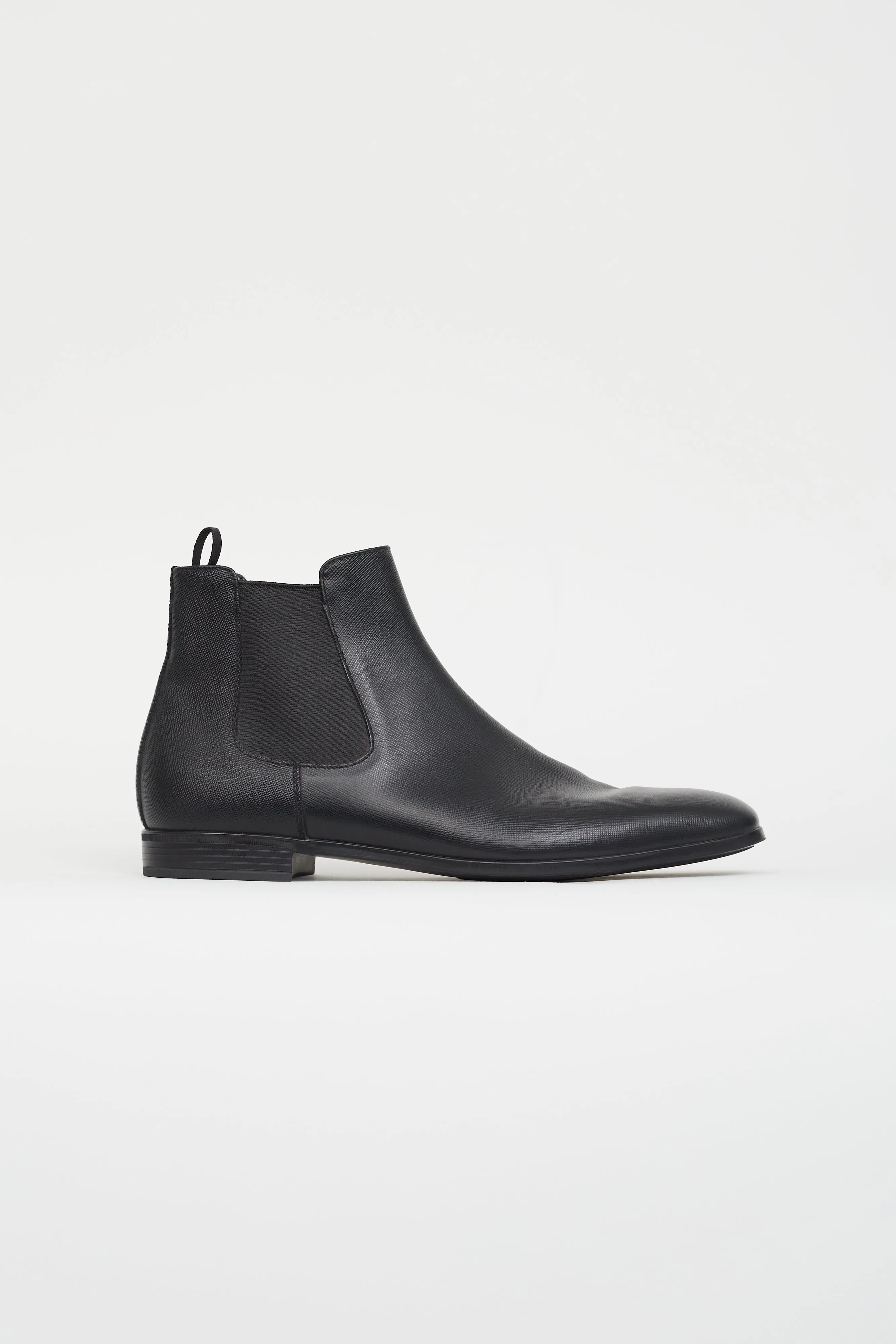 Black Leather Chelsea Boot