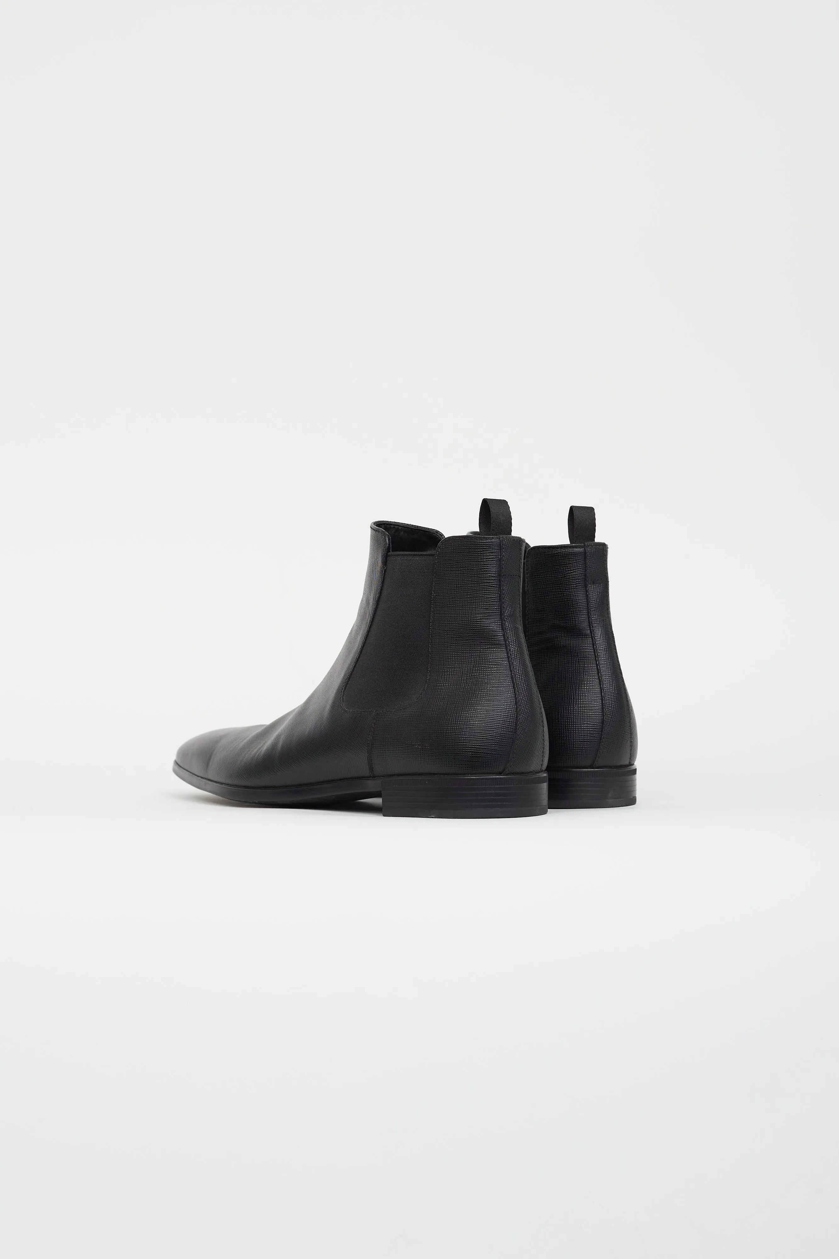 Black Leather Chelsea Boot