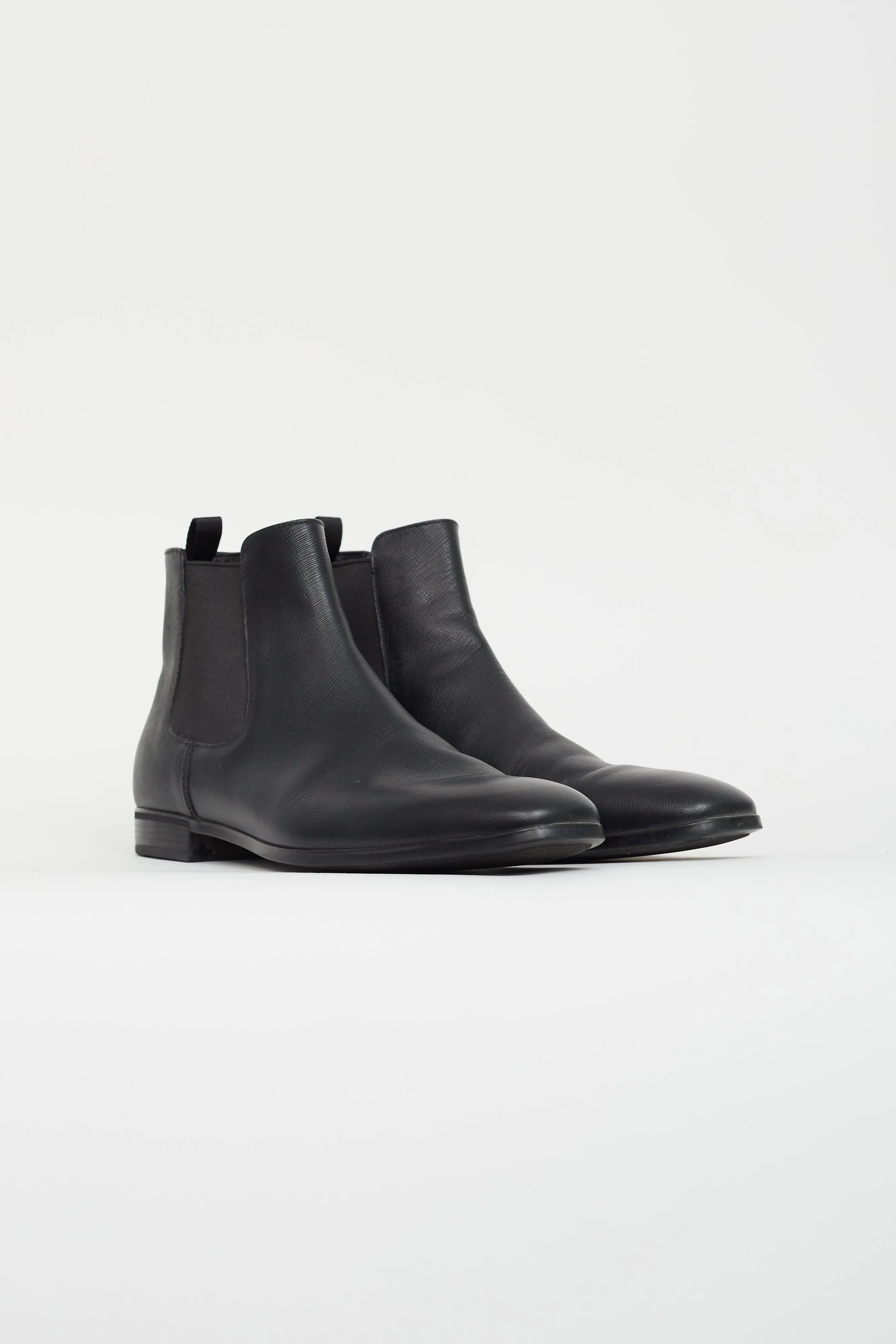 Black Leather Chelsea Boot