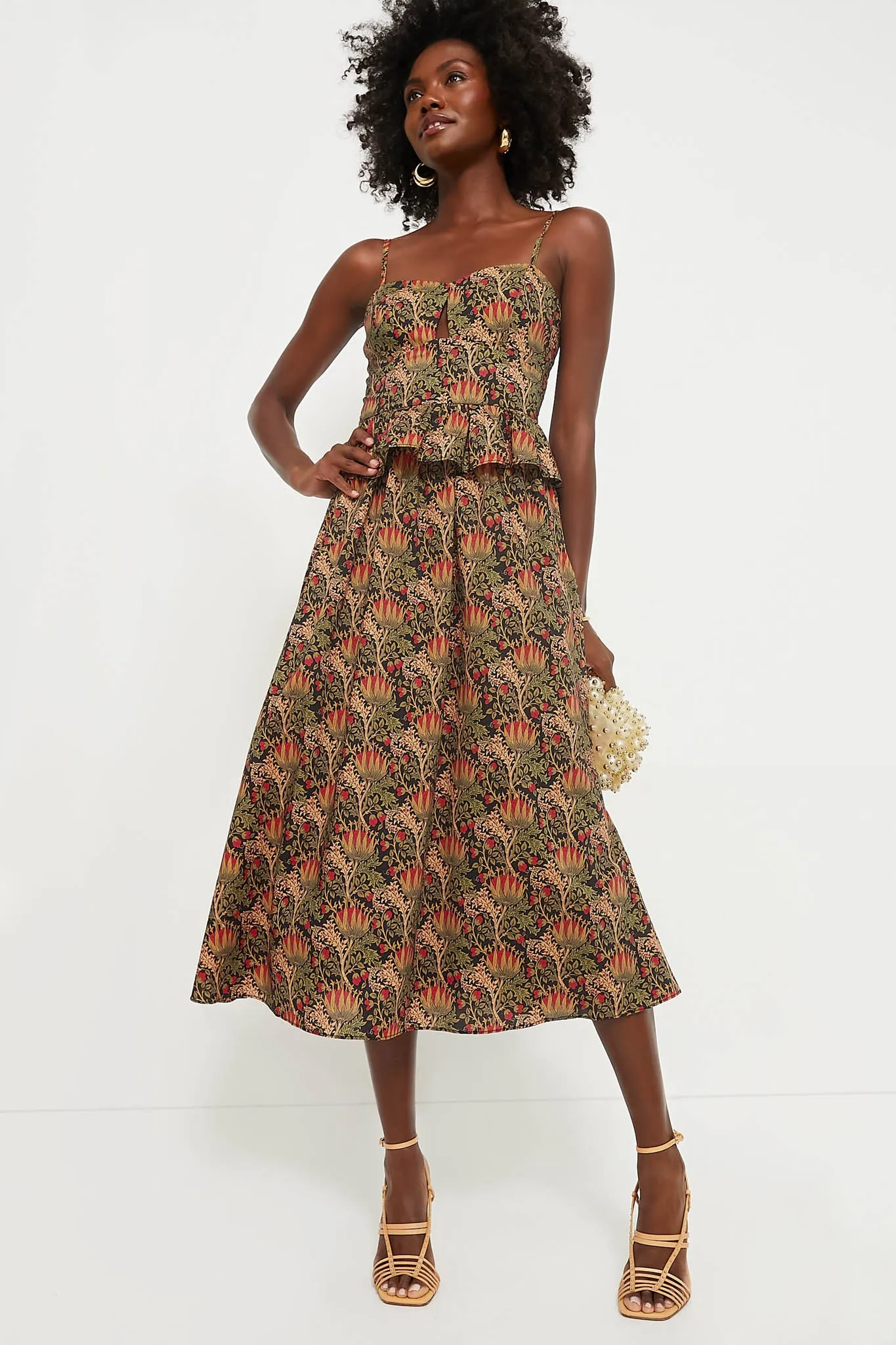 Black Multi Floral Maeve Midi Dress