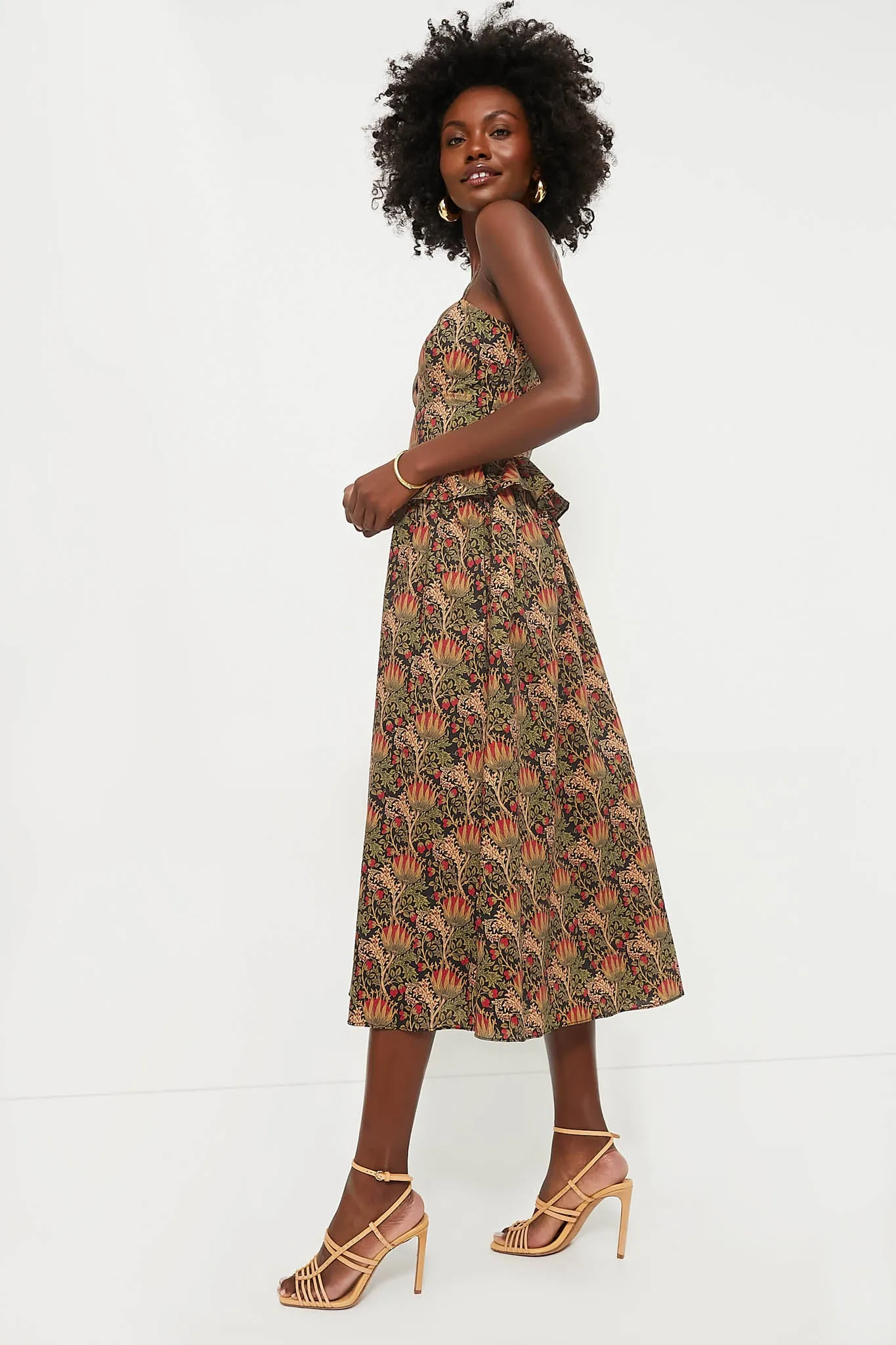 Black Multi Floral Maeve Midi Dress