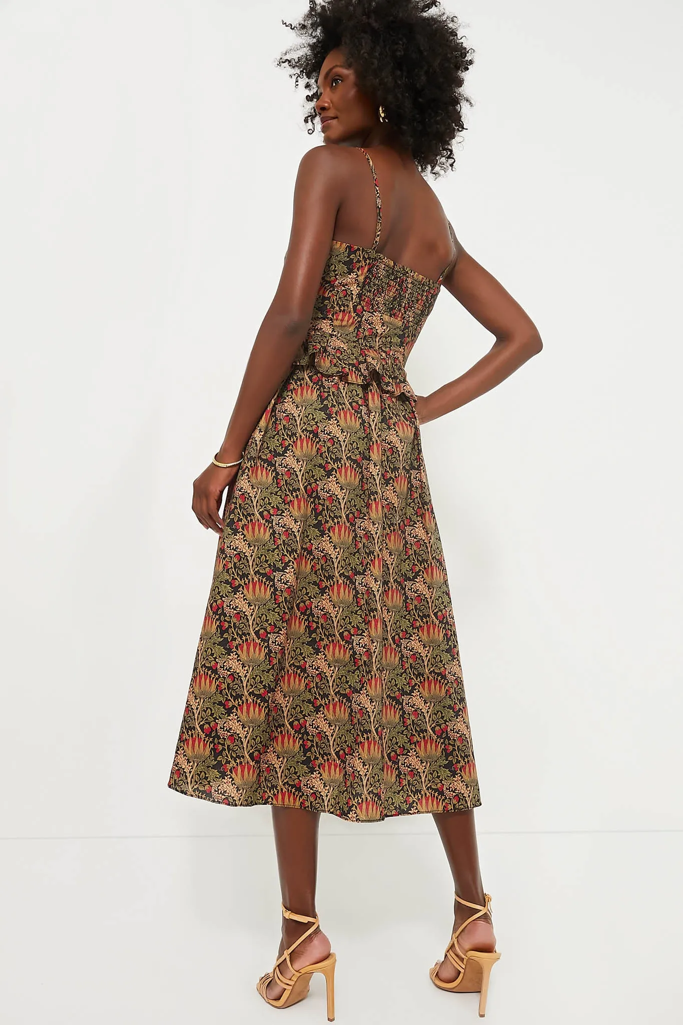 Black Multi Floral Maeve Midi Dress