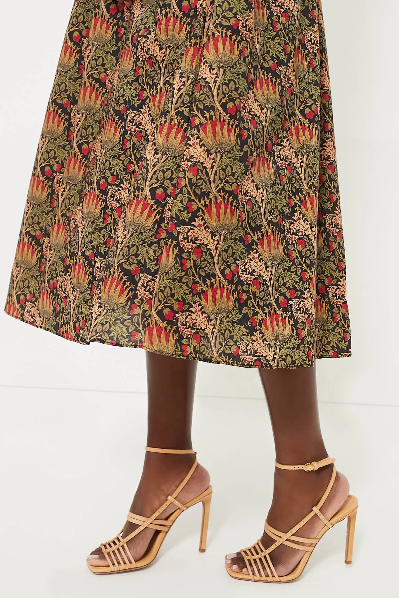 Black Multi Floral Maeve Midi Dress