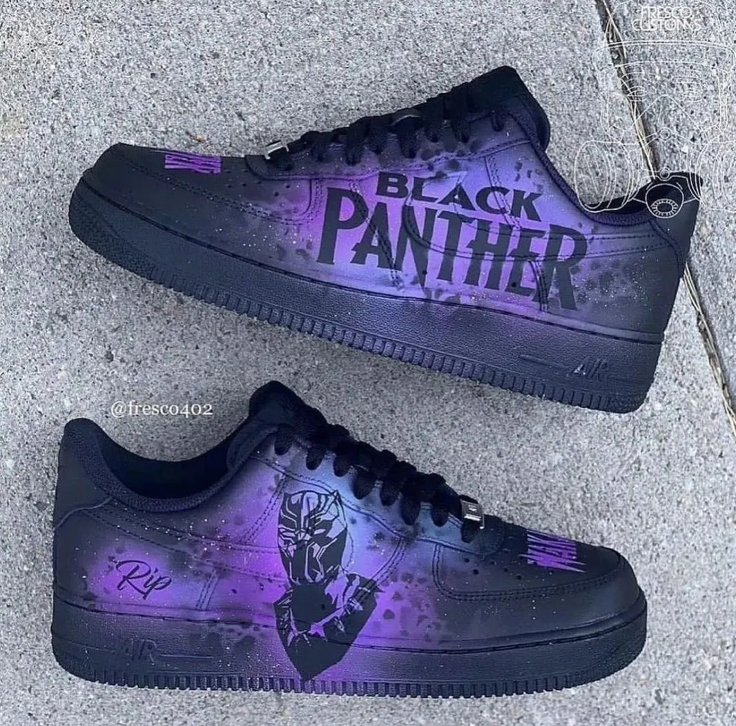 Black Purple Font Cartoon Role Custom Air Force 1