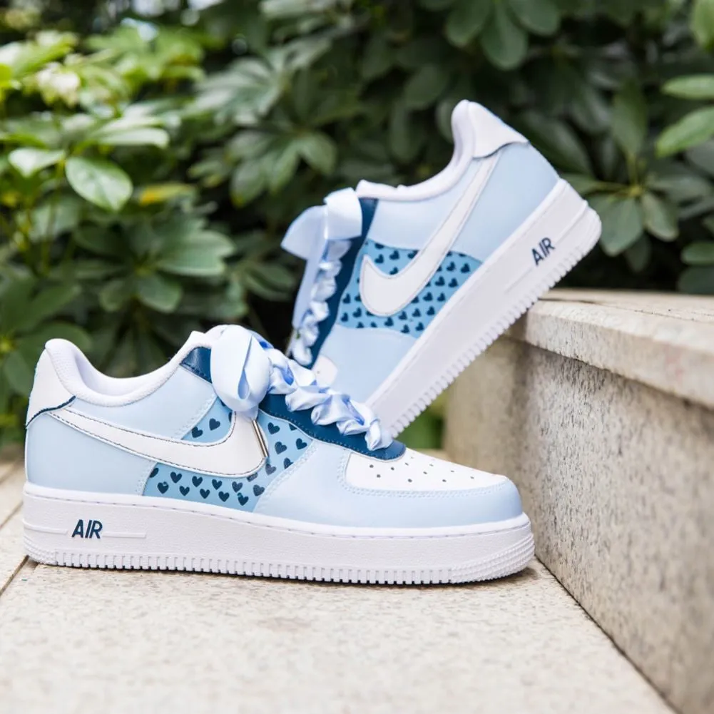 Blue Hearts Custom Air Force 1