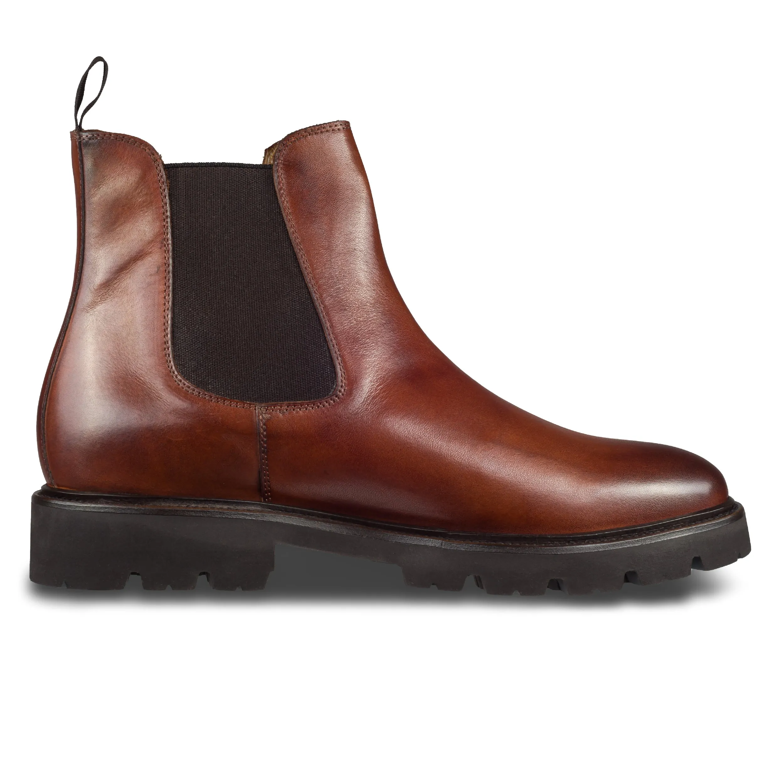 BRECOS Chelsea Boots für Herren braun, Kalbsleder - Gummisohle, handgefertigt & durchgenäht | SALE %