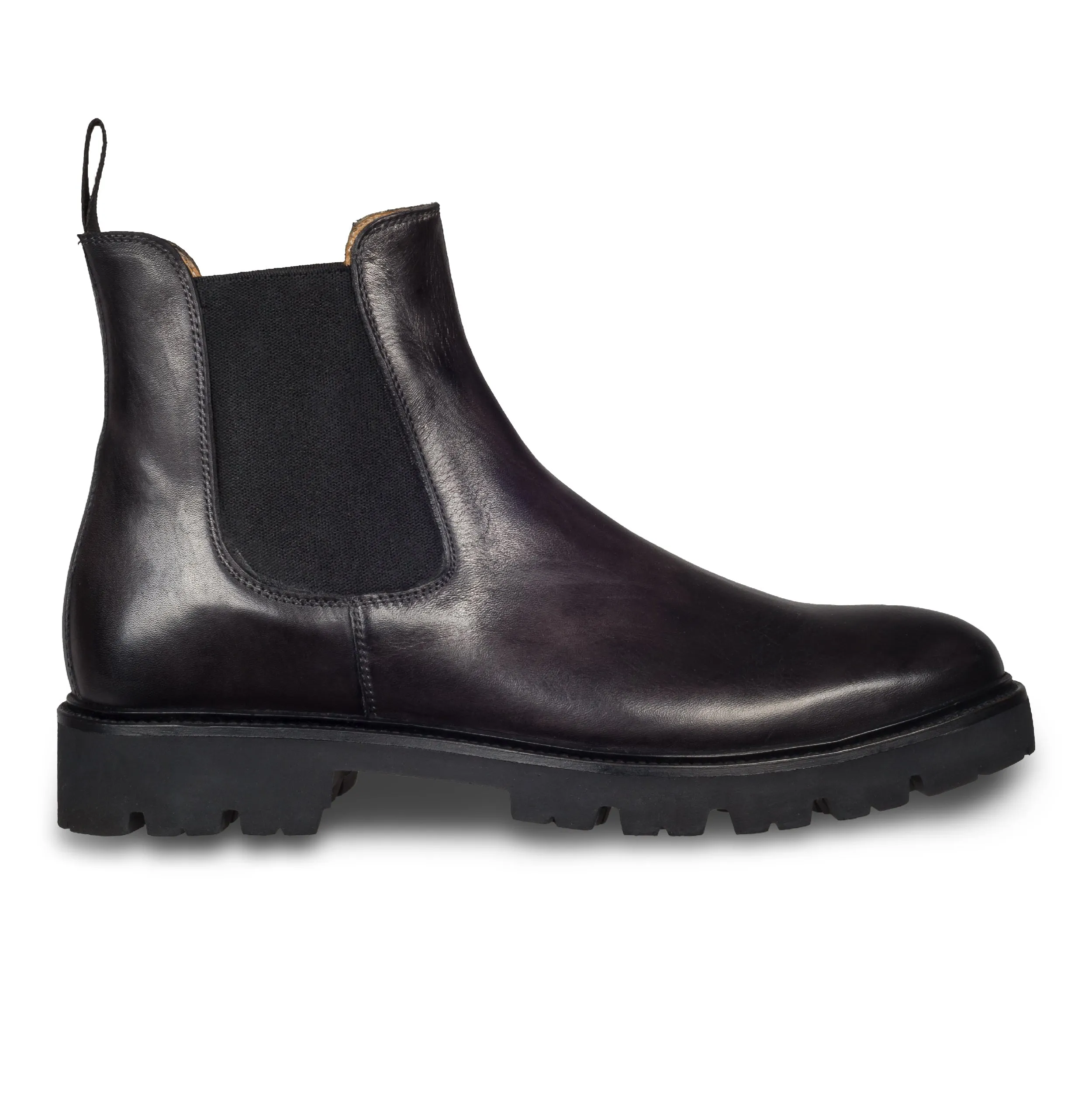BRECOS Chelsea Boots für Herren grau - Kalbsleder, Gummisohle, handgefertigt & durchgenäht | SALE %