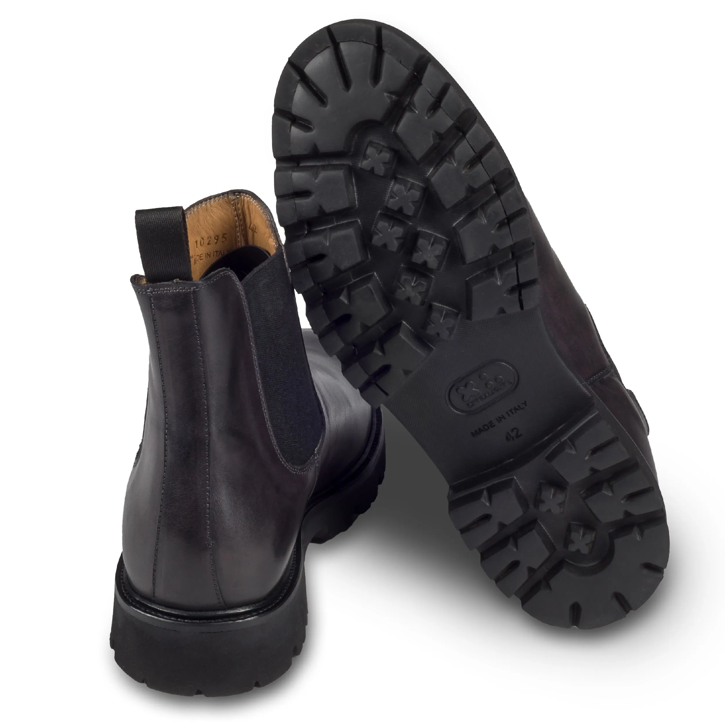 BRECOS Chelsea Boots für Herren grau - Kalbsleder, Gummisohle, handgefertigt & durchgenäht | SALE %