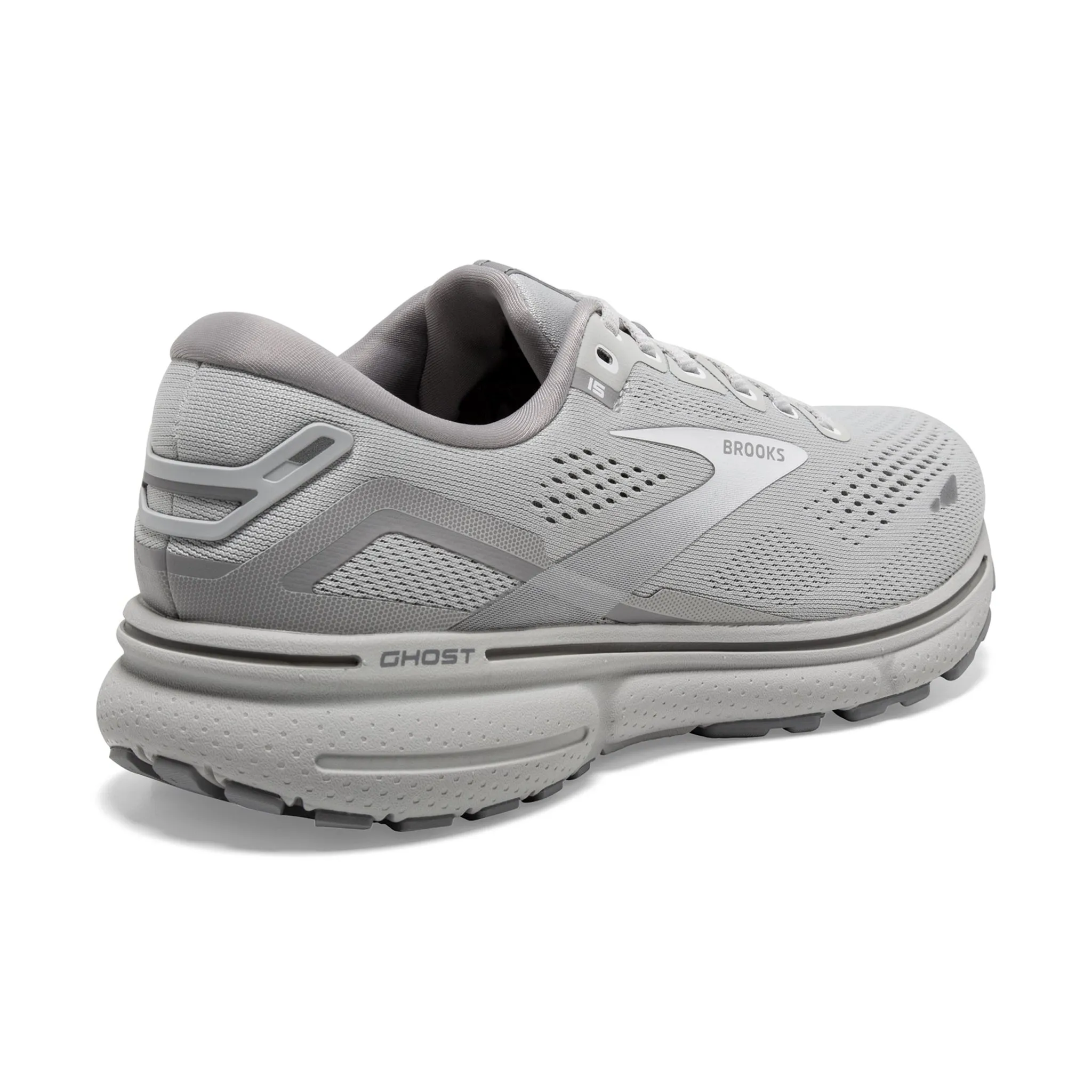 Brooks Women's 120380 112 Ghost 15 Oyster Alloy White Cushion Neutral Running Shoes