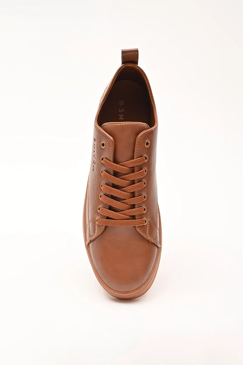 Brown Solid Sneakers