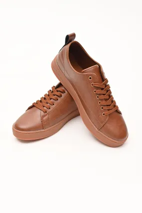 Brown Solid Sneakers