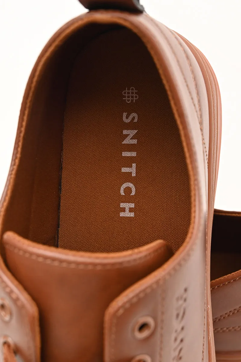 Brown Solid Sneakers