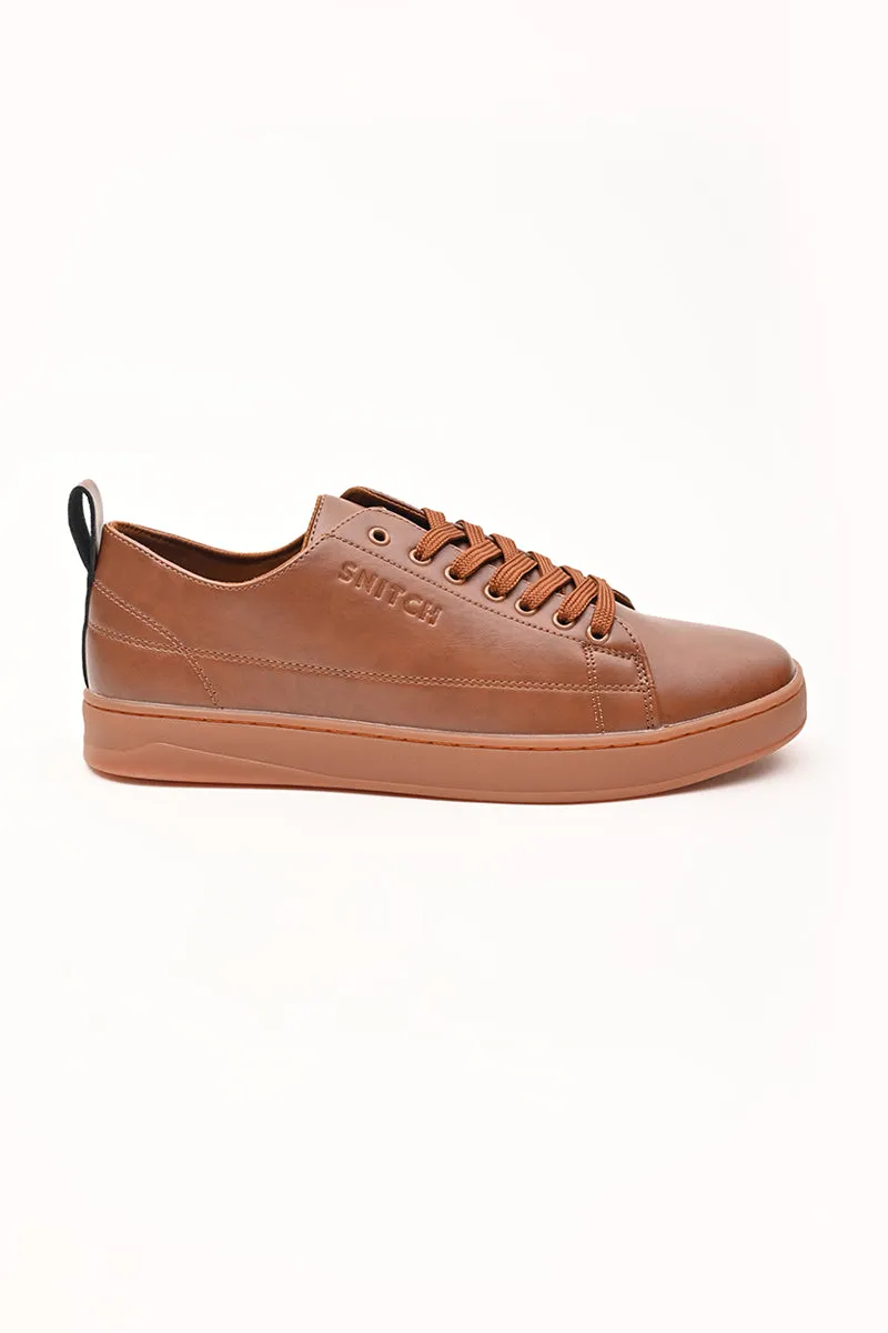 Brown Solid Sneakers