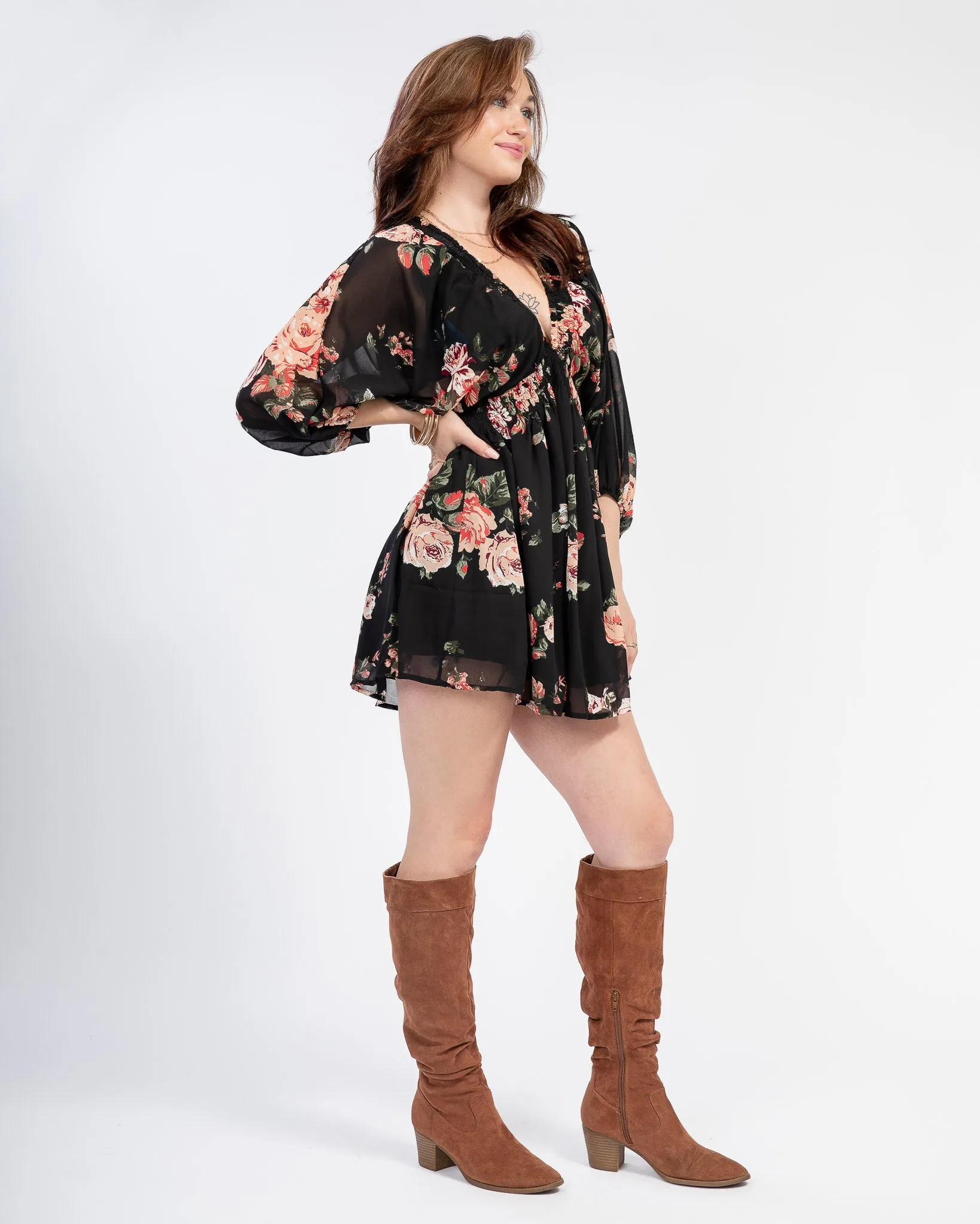 Champagne and Roses Mini Dress
