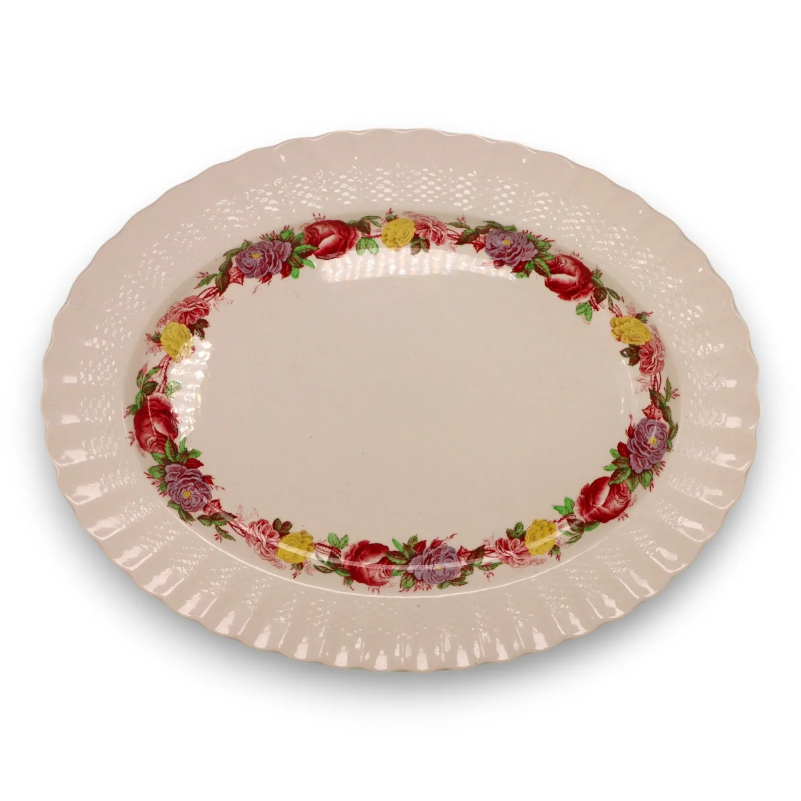 Copeland Spode Rose Briar 17" Oval Serving Platter England 1930's