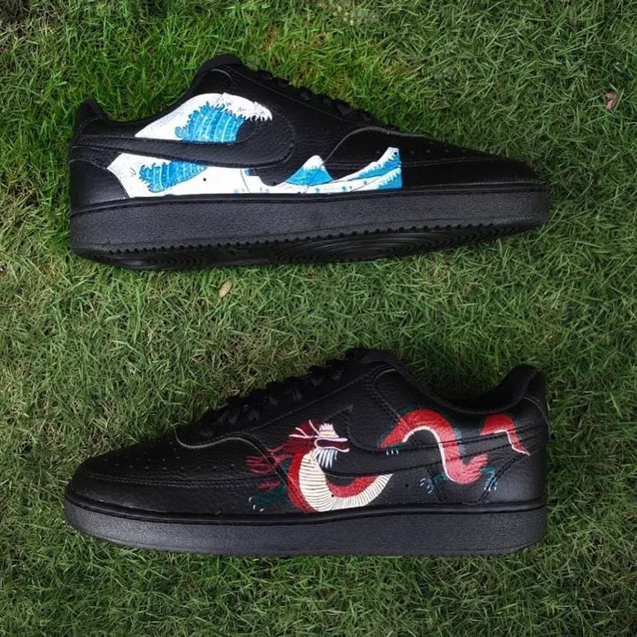Dragon Waves Black Custom Air Force 1