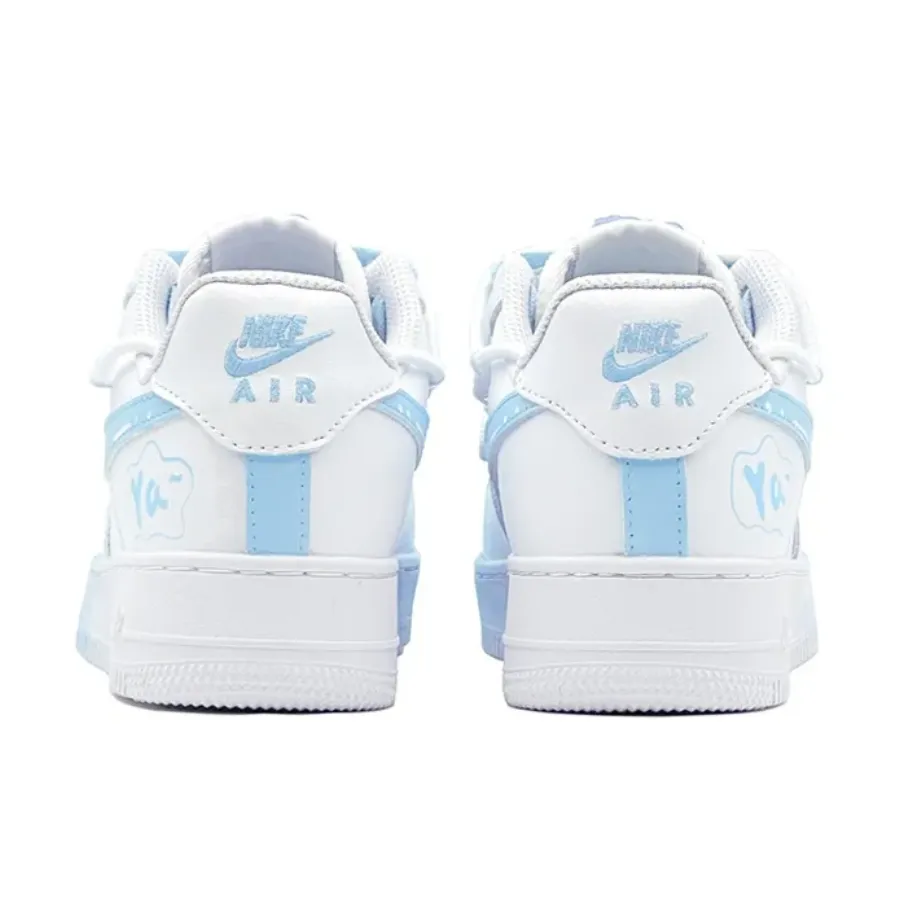 Extra Lace Blue White Gradient Custom Air Force 1
