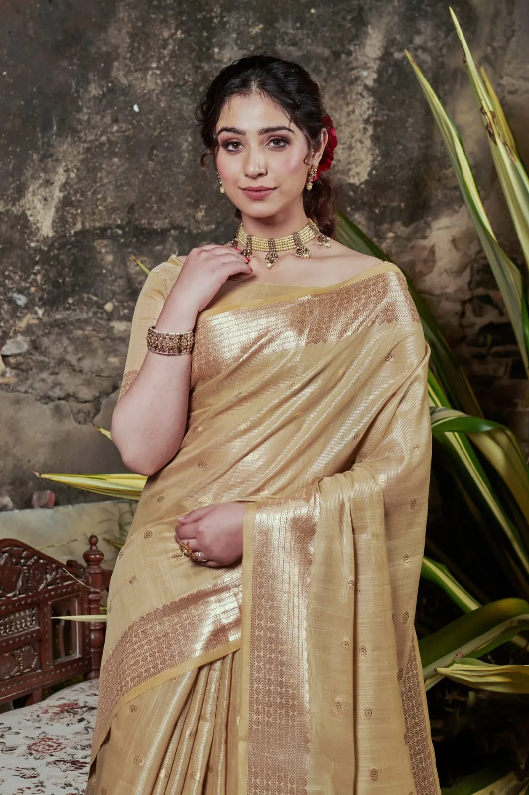 Fancy Tissue Silk Weaving Saree