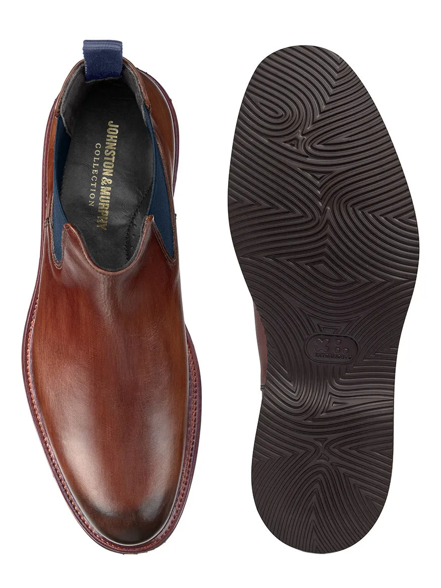 J & M Collection Jenson Chelsea Boot in Brown Hand-Stained Calfskin