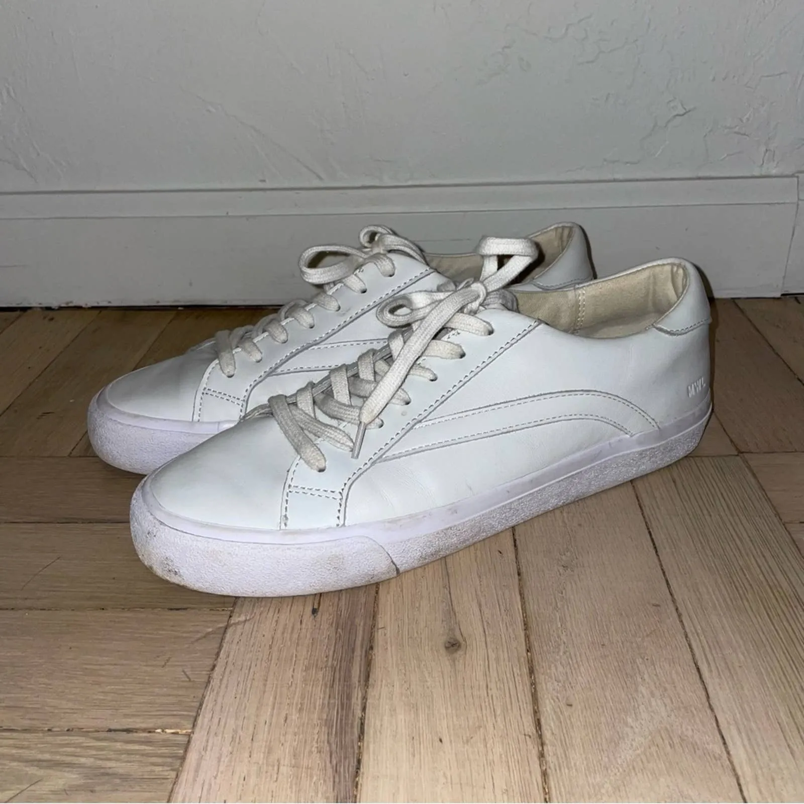 Madewell White Leather Sidewalk Low-Top Sneakers (W10)