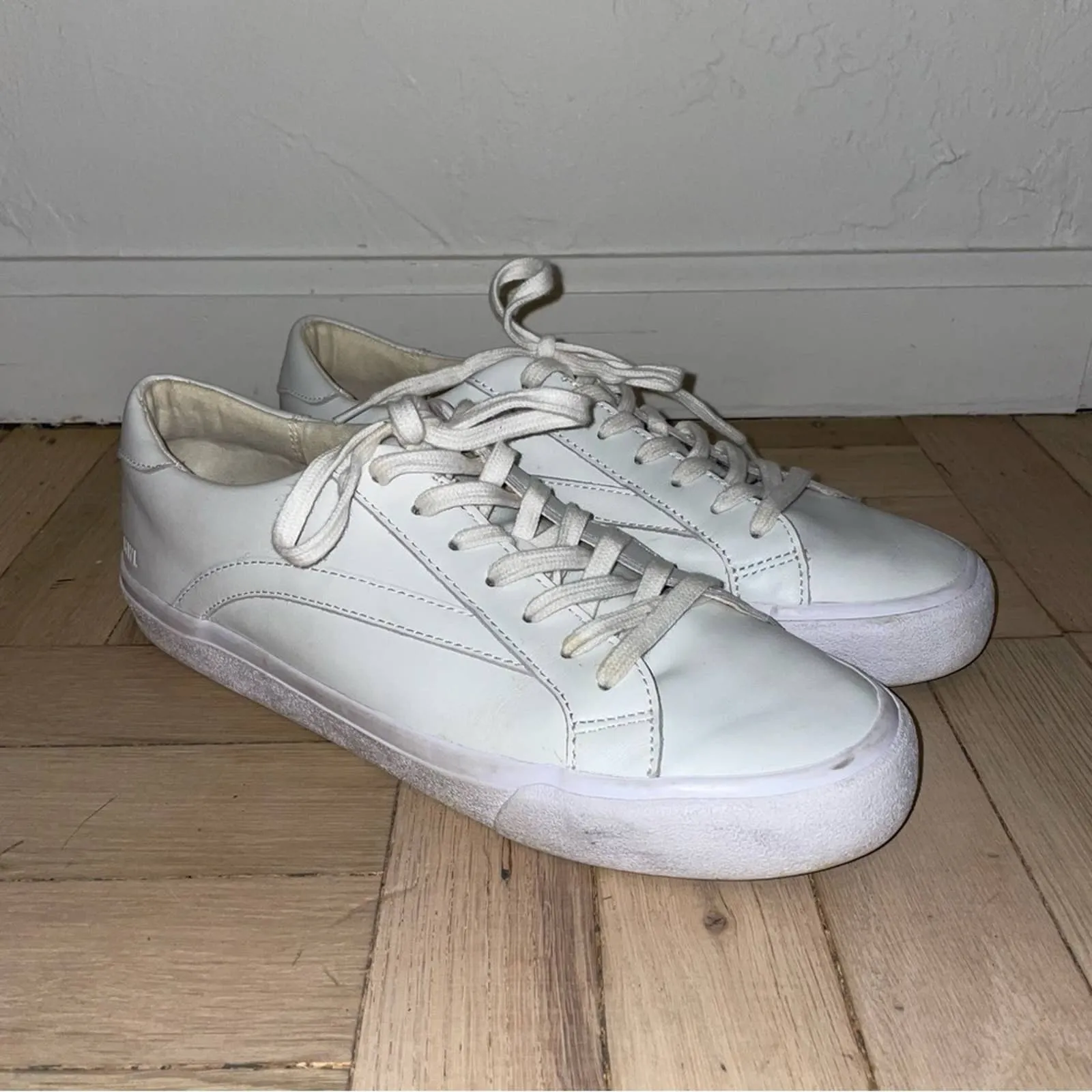 Madewell White Leather Sidewalk Low-Top Sneakers (W10)