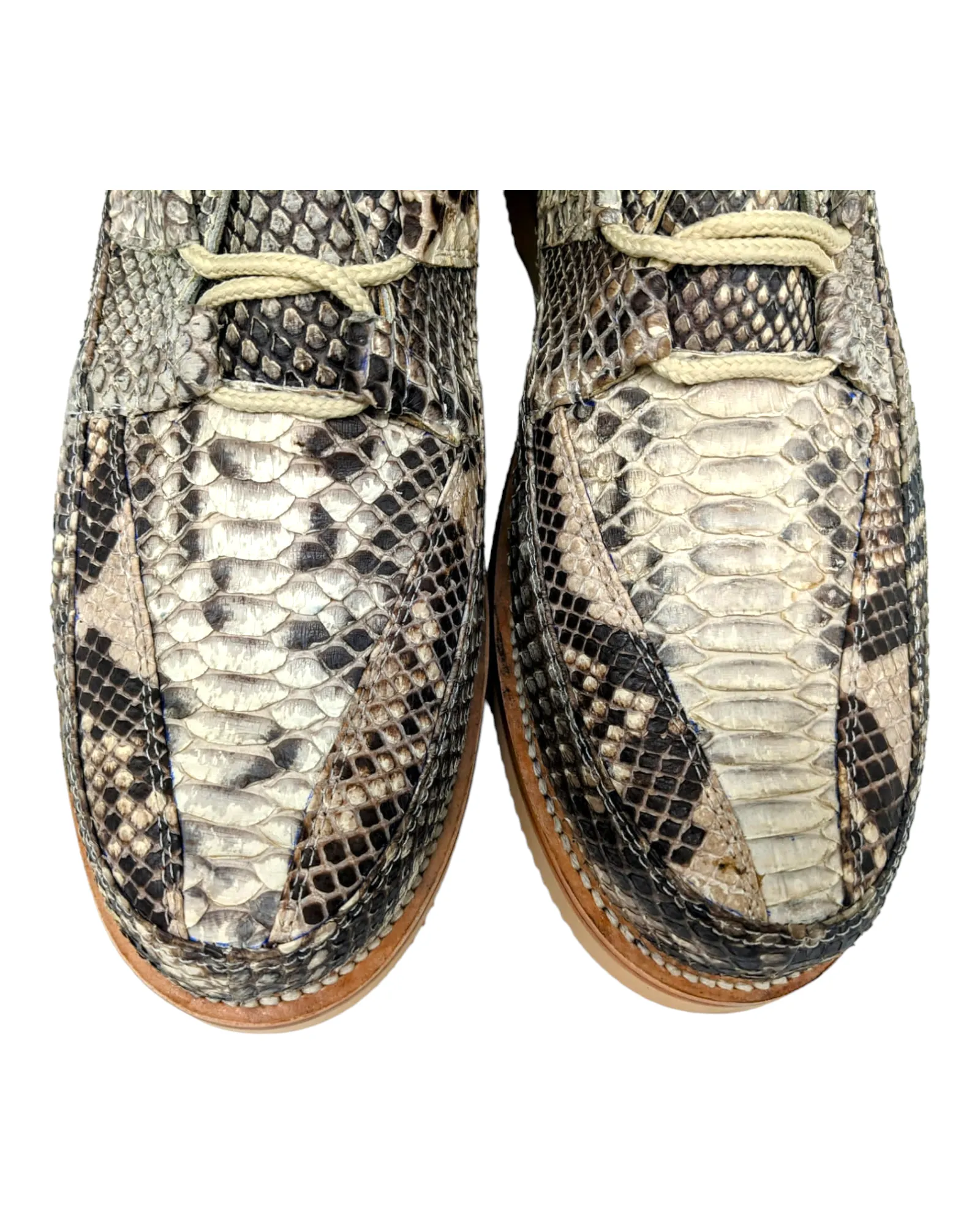 Men's Natural Snakeskin Sneaker Boots