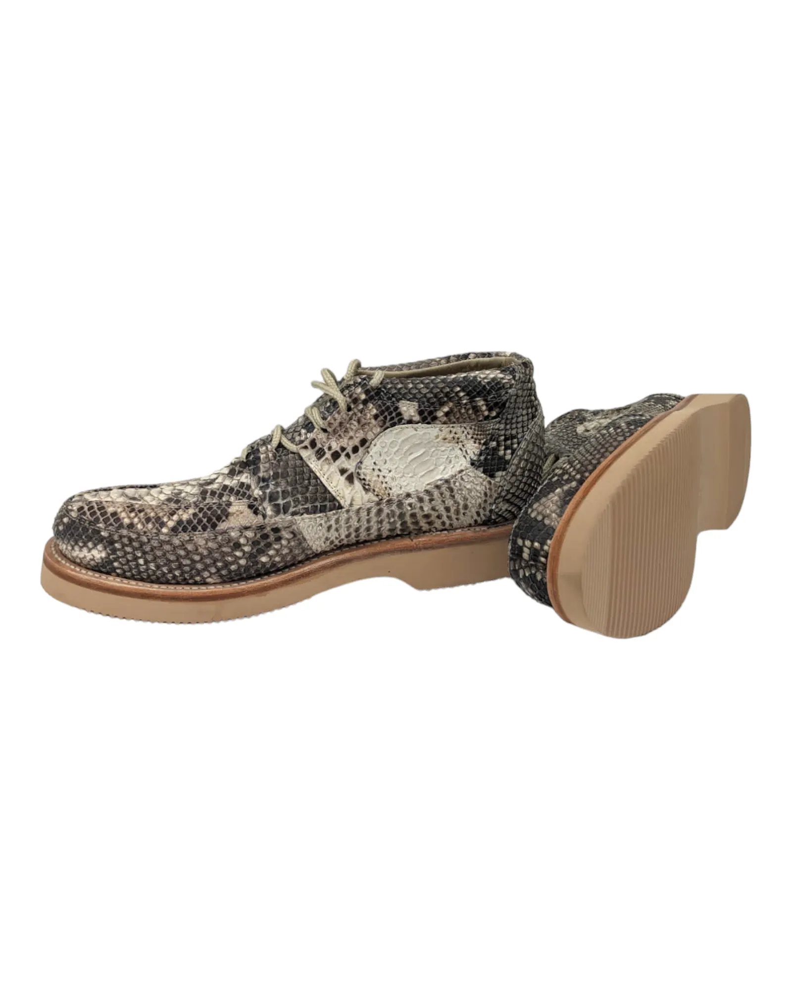 Men's Natural Snakeskin Sneaker Boots
