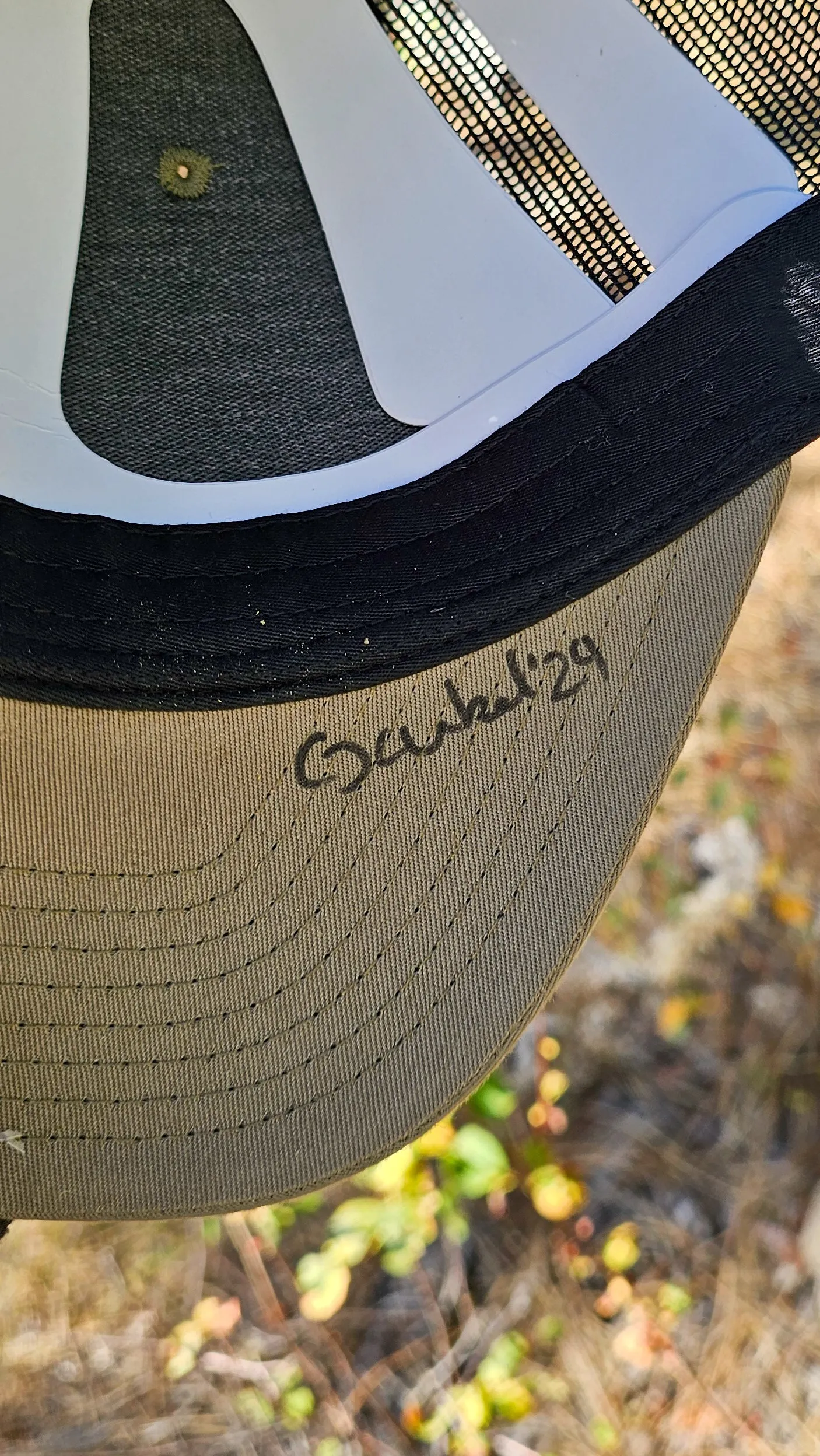Park City Mountain Biker Trucker Hat - Hand Painted Aspen Forest Design