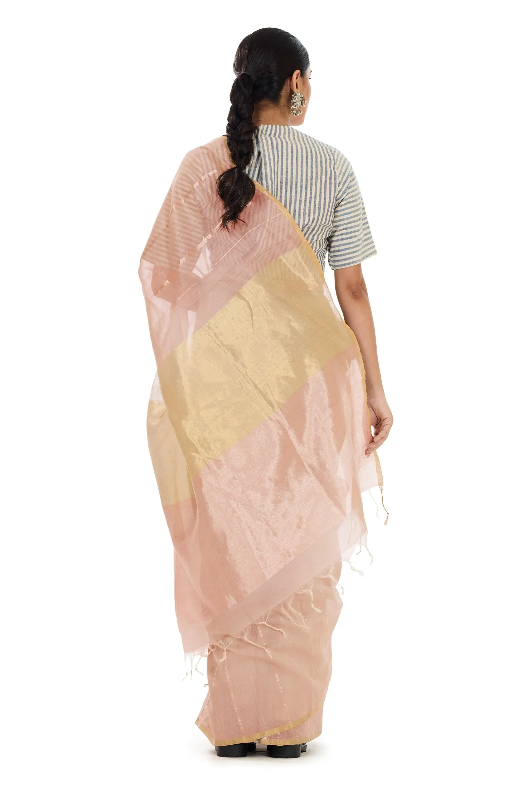 Peach soft saree