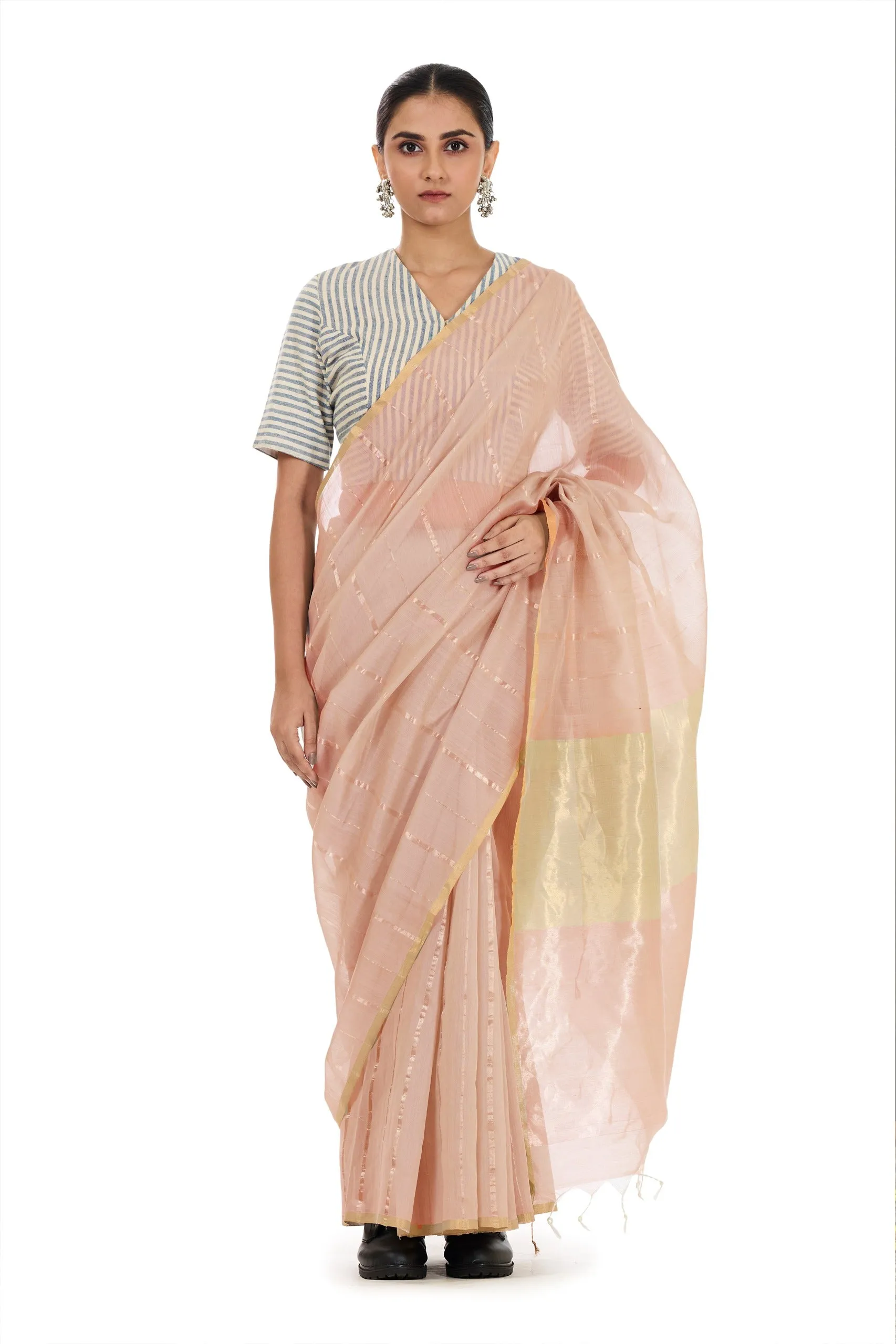 Peach soft saree