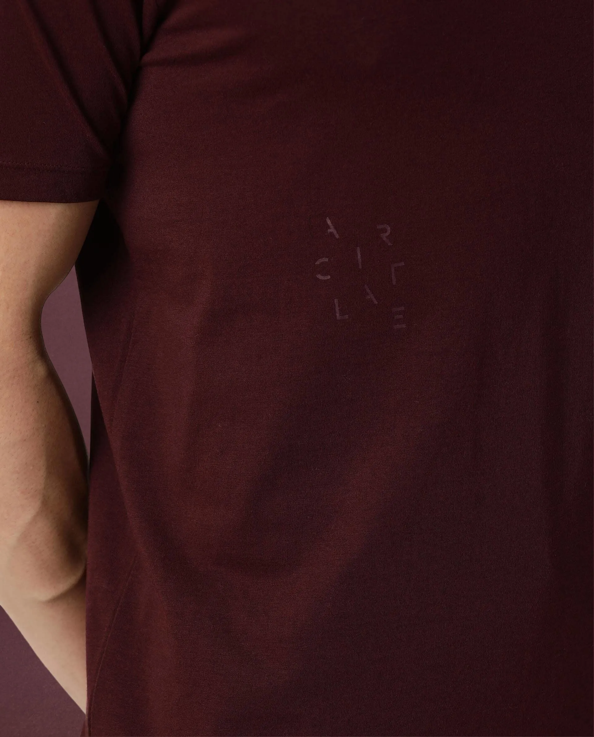 Rare Rabbit Articale Men's Cleok Maroon Solid V-Neck Relaxed Fit Half Sleeves T-Shirt