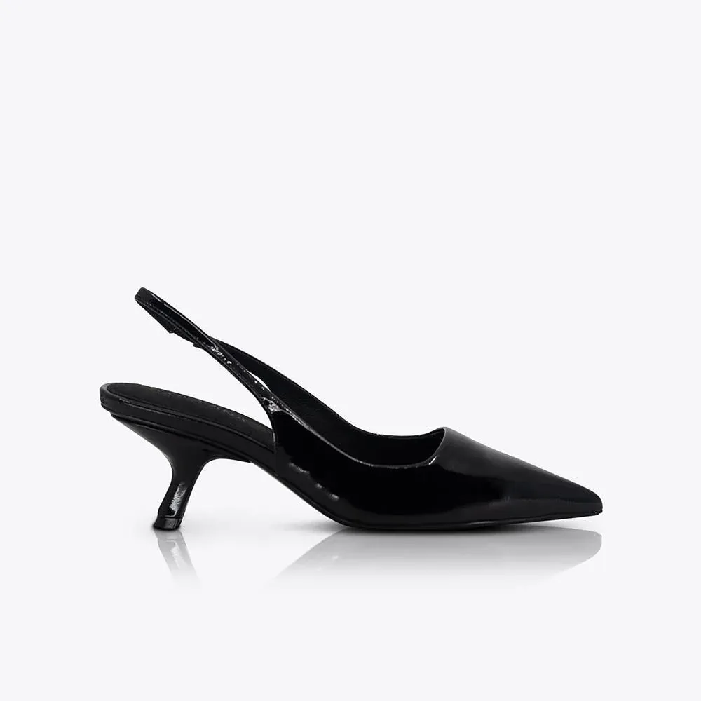 SANDRA HEEL | PATENT BLACK