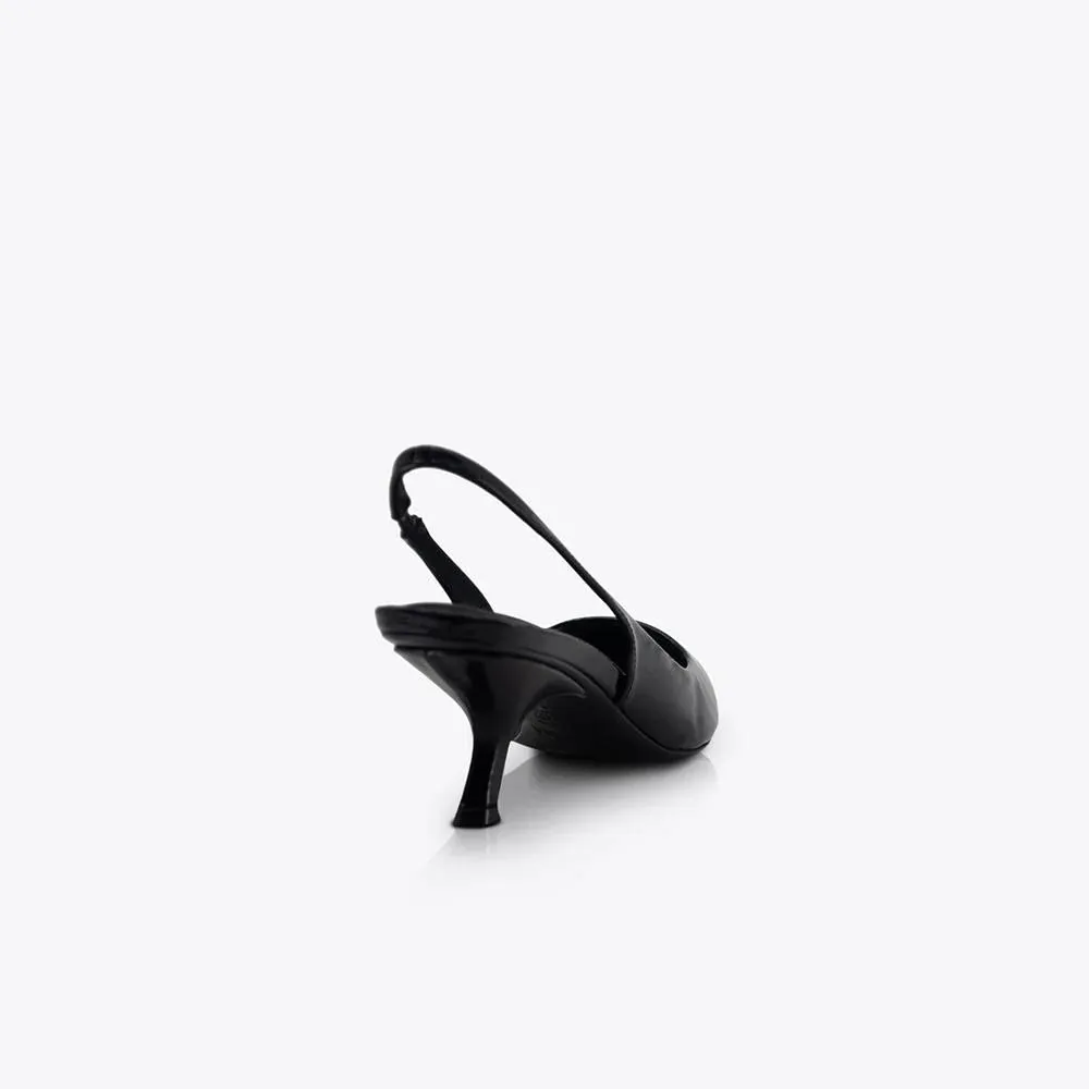 SANDRA HEEL | PATENT BLACK